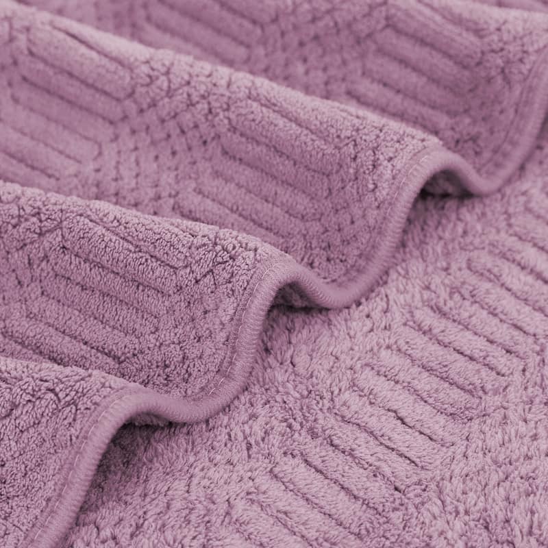 2 Pack Premium Jacquard Fleece Bath Towel, Velvet Highly Absorbent Towels 30"x60"