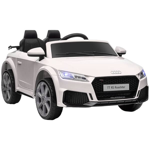 slide 2 of 12, 6V Audi TT RS Electric Ride-On Car with Working Headlights, Remote Control, Music, and Suspension for Kids Aged 3-5 White