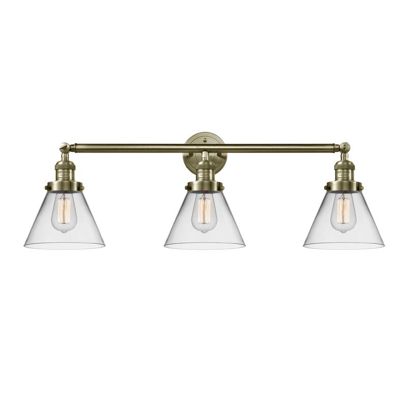 Innovations Lighting Large Cone 3 Light 32" Wide Bathroom Vanity Light