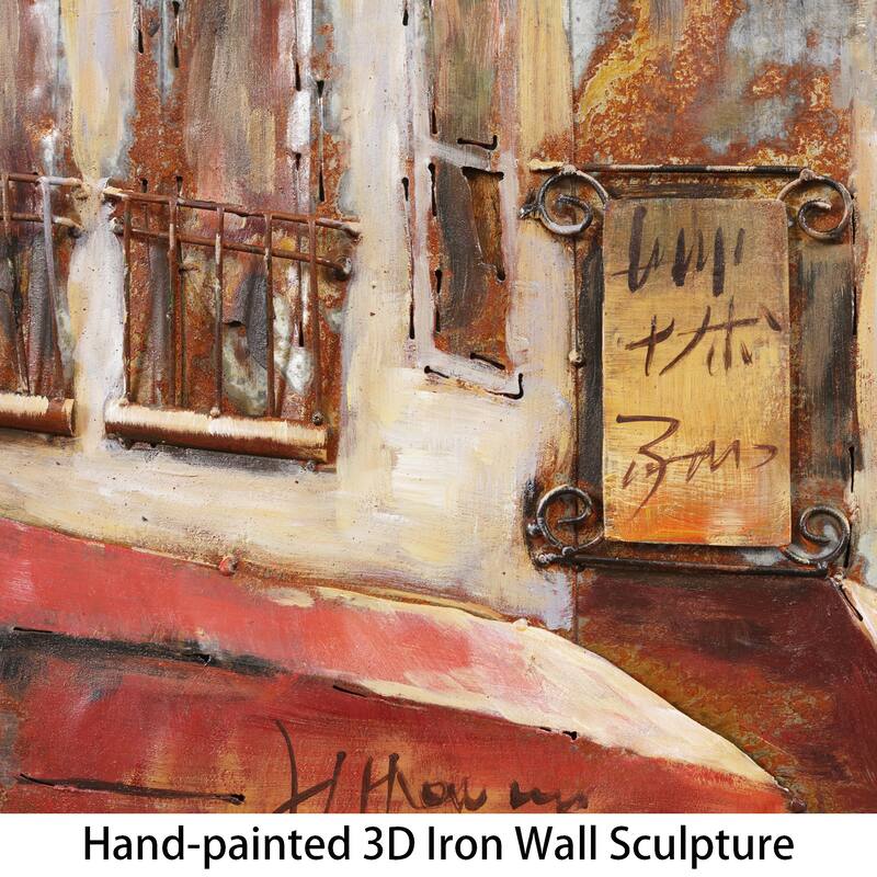 "Solo in Paris" Mixed Media Iron Hand Painted Dimensional Wall Art