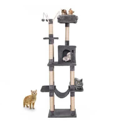 GIVENUSMYF Cat Tree Cat Tower 69" Indoor Multistory Cat Tree, Cat Condo with Hammock and sisal Covered Scratch Post