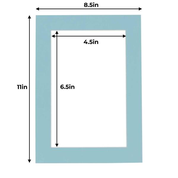 8.5x11 Mat for 5x7 Photo Aqua Blue Matboard for Frames Measuring 8.5
