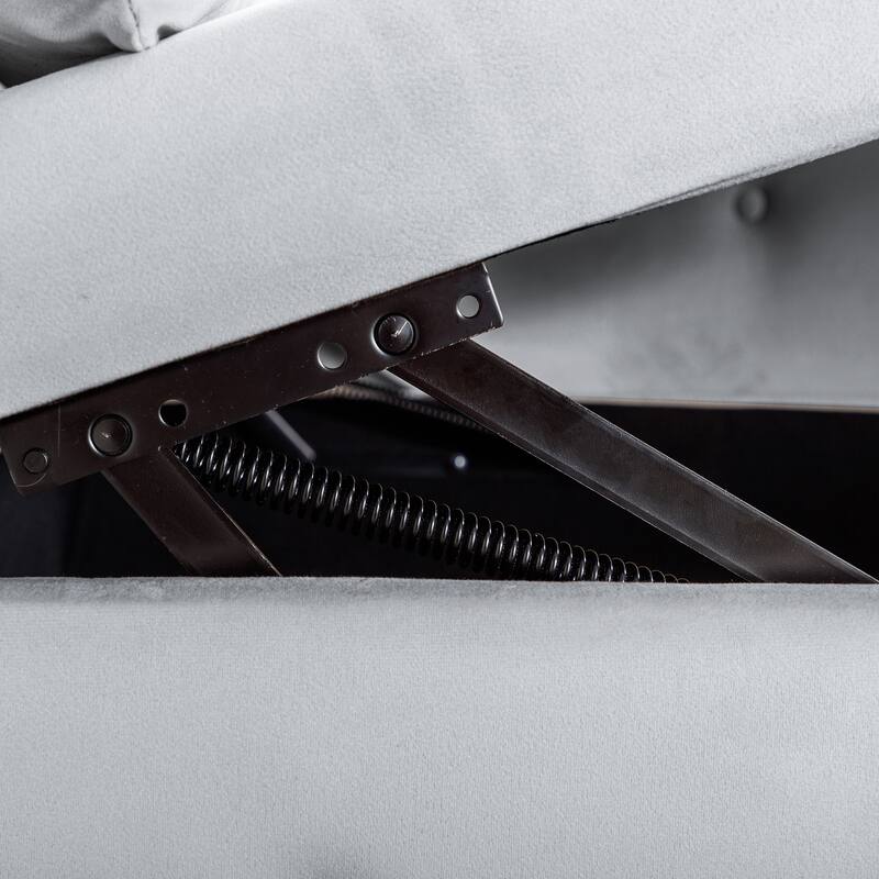 Velvet Upholstered Bench Lounge Bench with Storage, Decorative Bench Indoor Bench with Pillows and Armrests