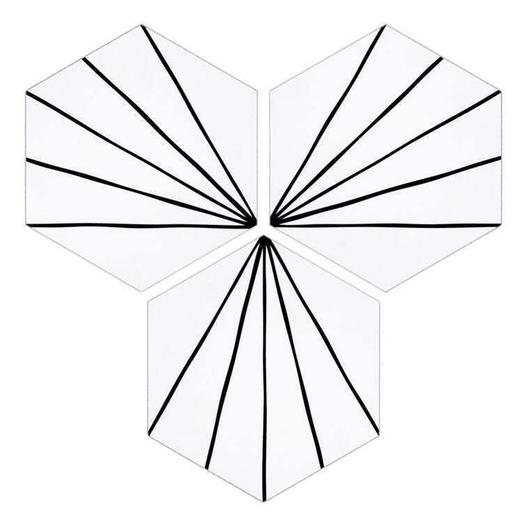 6" x 7" Stone Composite Peel & Stick Mosaic Tile (45 PCS) - White