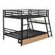preview thumbnail 5 of 10, Full Size Metal Bunk Bed with Built-in Desk, Light and 2 Drawers