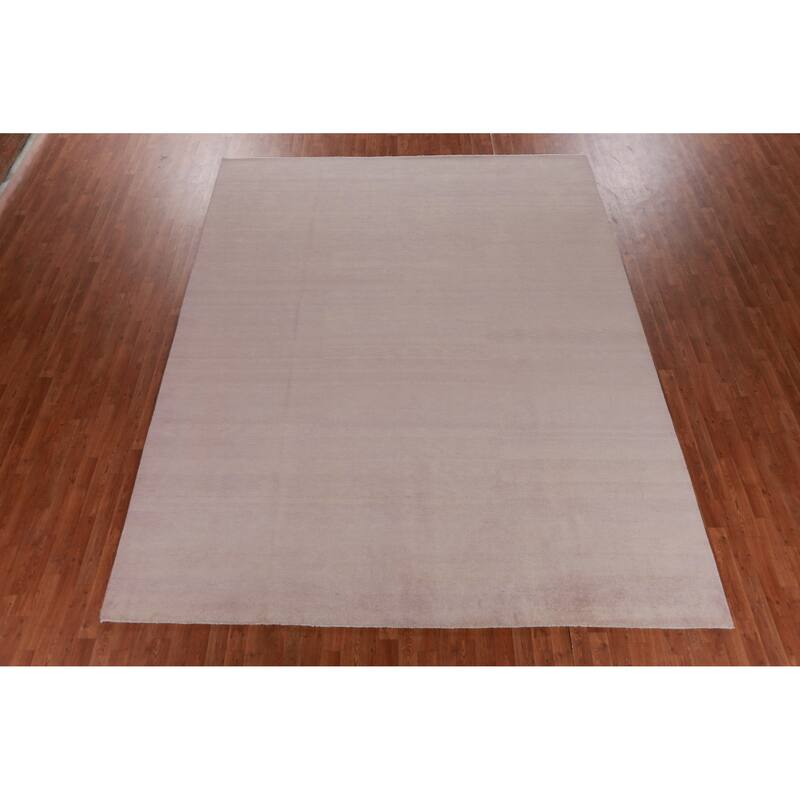 Lavender Striped Gabbeh Persian Area Rug Hand-Knotted Wool Carpet - 9'4" x 11'11"