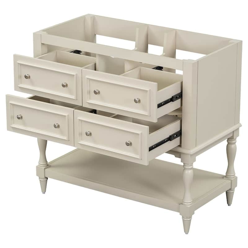 35'' Wall Mounted Bathroom Mirror Cabinet with Adjustable Shelves and Open Storage