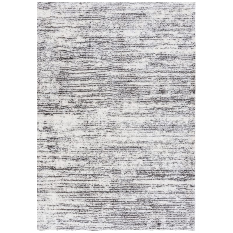SAFAVIEH Jasmine Renae Glam 1.6-inch Shag Rug - 5'3" x 7'6" - Ivory/Grey