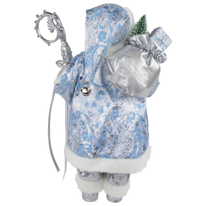 16" Ice Palace Santa Claus with Staff and Bag Christmas Figure