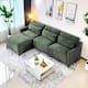 Option 3 Seater with Ottoman Green