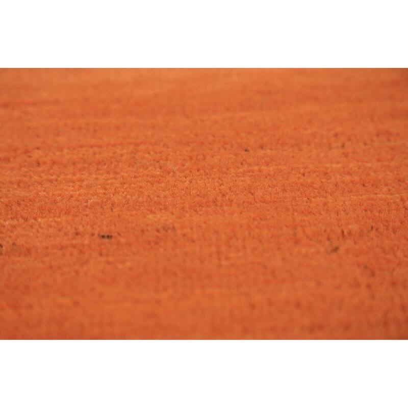 Orange Gabbeh Modern Rug Hand-Knotted Bedroom Wool Carpet - 4'0" x 5'9"