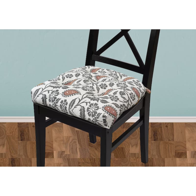 Handmade Cotton Chair Seat Pads Cushions - Comfortable Pad with Ties (16''x16'') 3'' Thick (Set 2) by Cozy Trends™ - 16''X16''