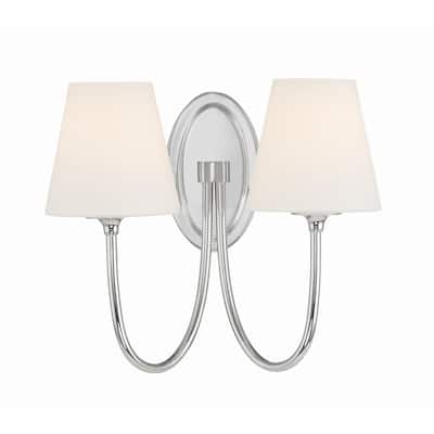 Juno 2 Light Polished Nickel Wall Mount - 15"W x 13"H x 8.5"D