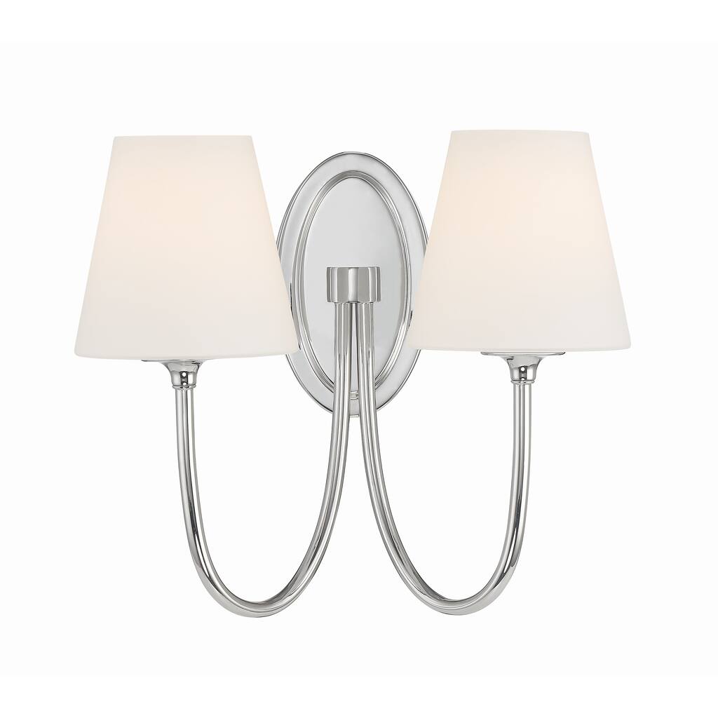 Juno 2 Light Polished Nickel Wall Mount - 15"W x 13"H x 8.5"D