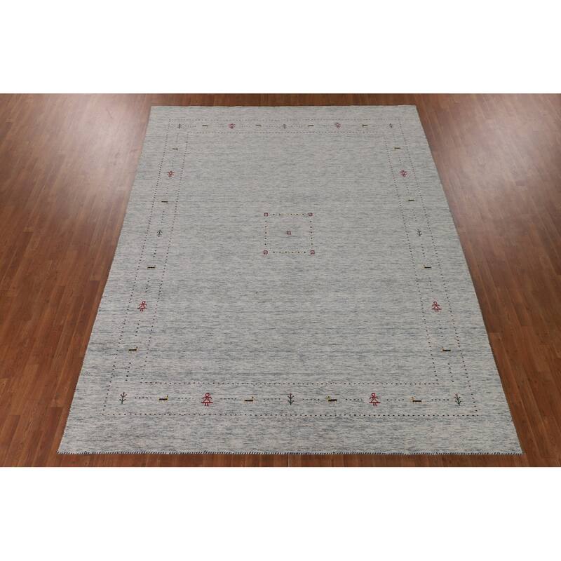 Gabbeh Indian Area Rug Handmade Wool Carpet - 9'1"x 11'8"