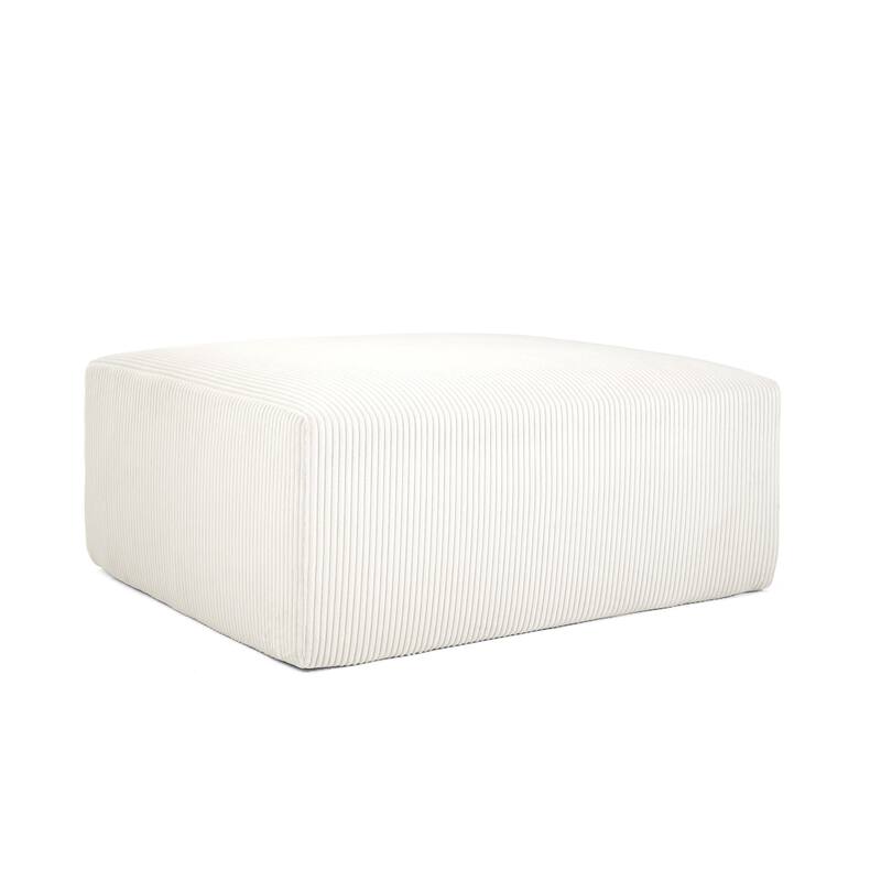 4-Piece Modern Corduroy Modular Sectional Sofa Set with 4 Throw Pillows