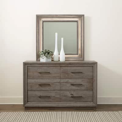 Horizons Graystone Dresser & Mirror with Inset Lighting