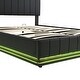 preview thumbnail 19 of 34, PU Leather Upholstered Platform Bed with Hydraulic Storage System,LED Light,Sockets and USB Ports