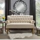 preview thumbnail 42 of 70, Moser Bay Arete Upholstered Tufted Settee Chesterfield Style Loveseat, Velvet or Linen Natural Beige-Velvet