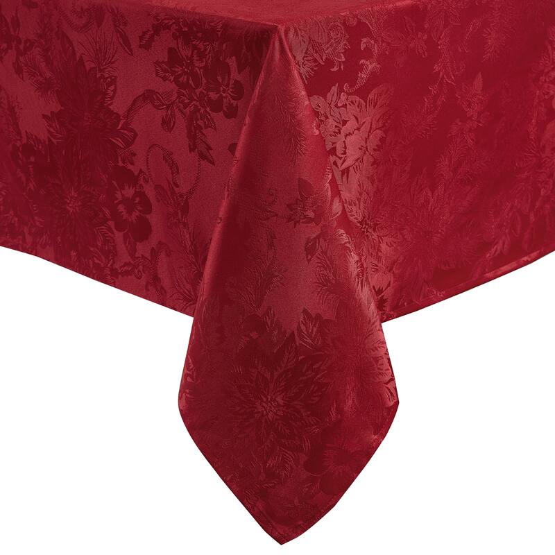 Porch & Den Prahl Jacquard Poinsettia Tablecloth