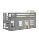 preview thumbnail 62 of 61, Max and Lily Twin over Twin Low Bunk Bed with Staircase and Curtains