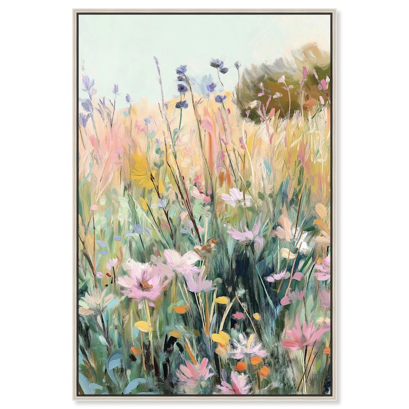 Floral Impressionism II Canvas by Art Remedy - Silver - 30" x 45"