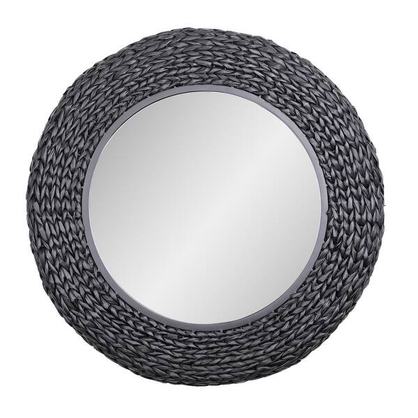 slide 2 of 8, Varaluz Athena Round Wall Mirror 30"W x 30"H - Matte Black