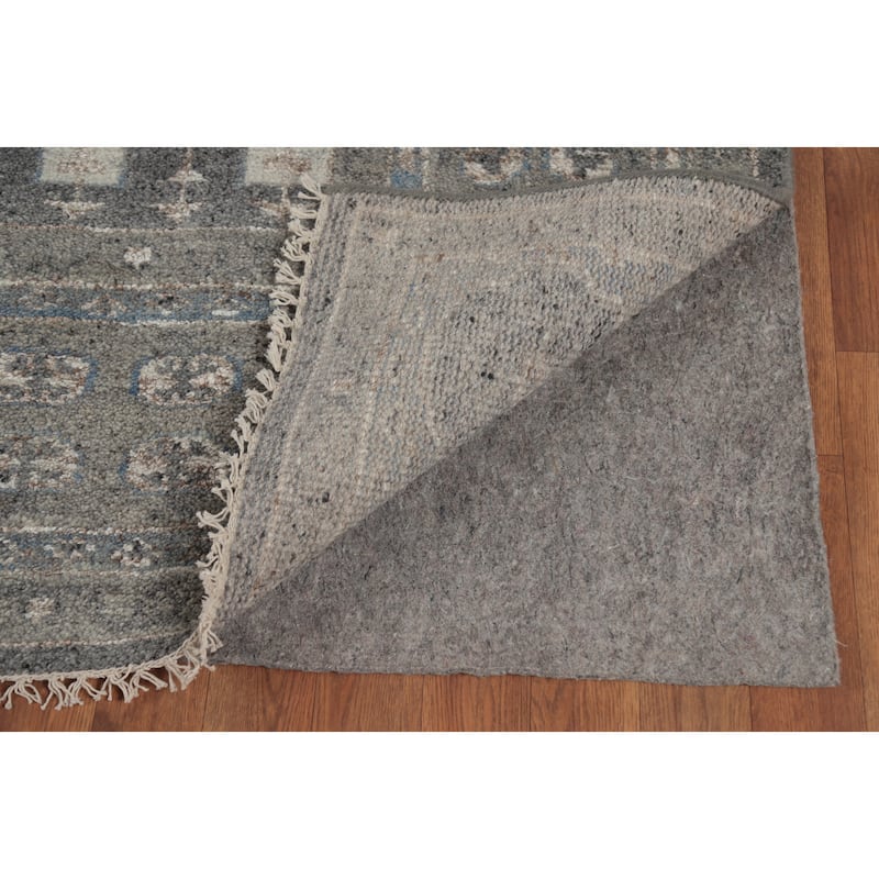 Transitional Beige Oushak Indian Area Rug Hand-Knotted Wool Carpet - 7'10" x 10'2"