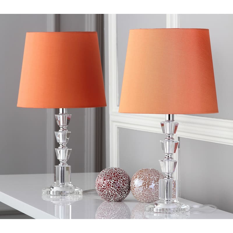 SAFAVIEH Lighting Lia 16-inch Grey Shade Tiered Crystal Orb Table Lamp (Set of 2) - 9"x9"x16" - 9Wx9Dx16H