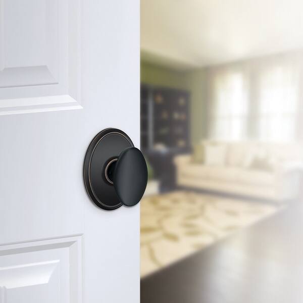 Schlage F10 Sie Wkf Siena Passage Door Knob Set With Decorative Overstock 16080916 Matte Black