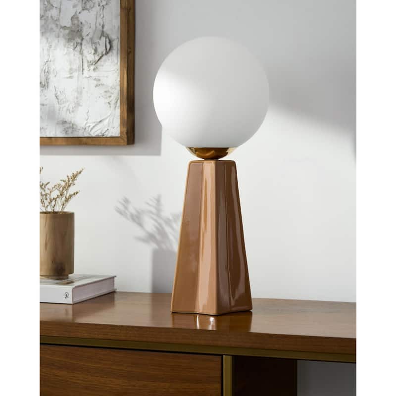 Livabliss Stellan Modern Accent Table Lamp - 18"H x 8"W x 10"D - Brick