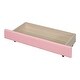 preview thumbnail 9 of 9, Full Upholstered Leather Platform Bed with Rabbit Ornament & 4 Drawers, Low to Ground Full Bed Frame with Slats Support, Pink