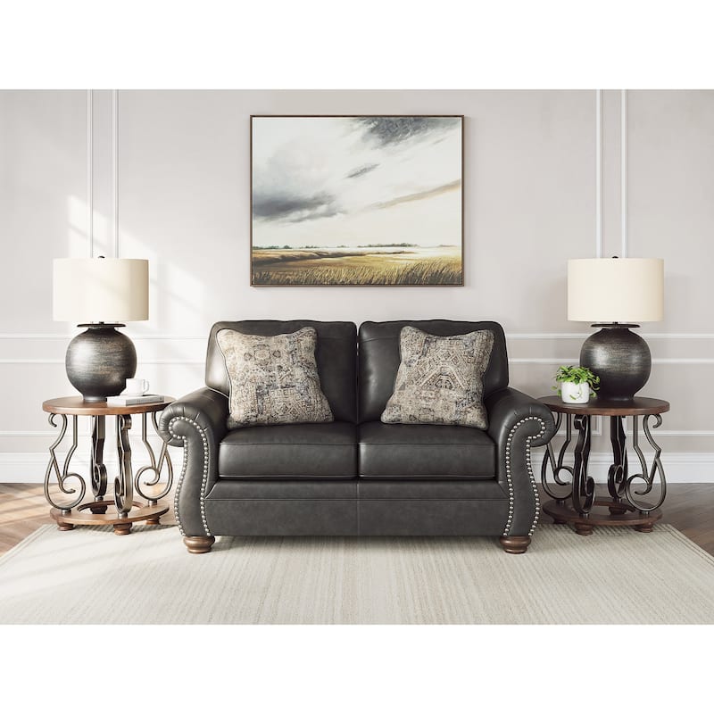 Signature Design by Ashley Chatterton Black Loveseat - 68"W x 38"D x 39"H