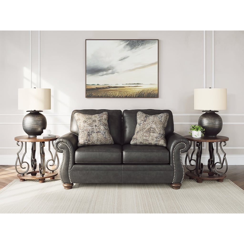 Signature Design by Ashley Chatterton Black Loveseat - 68"W x 38"D x 39"H