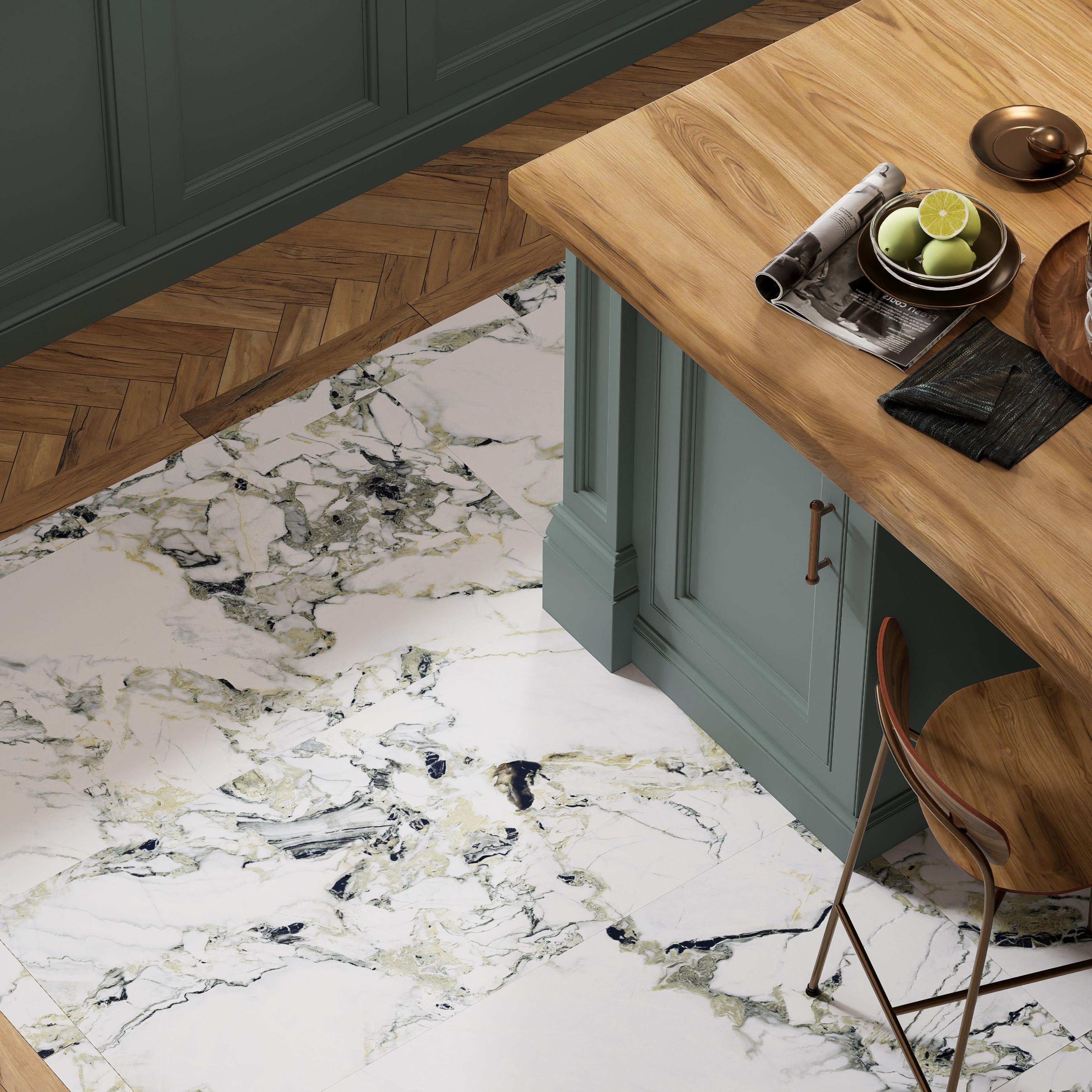 Merola Tile Touche Jade 11-3/4" x 23-1/2" Italian Porcelain Floor and Wall Tile