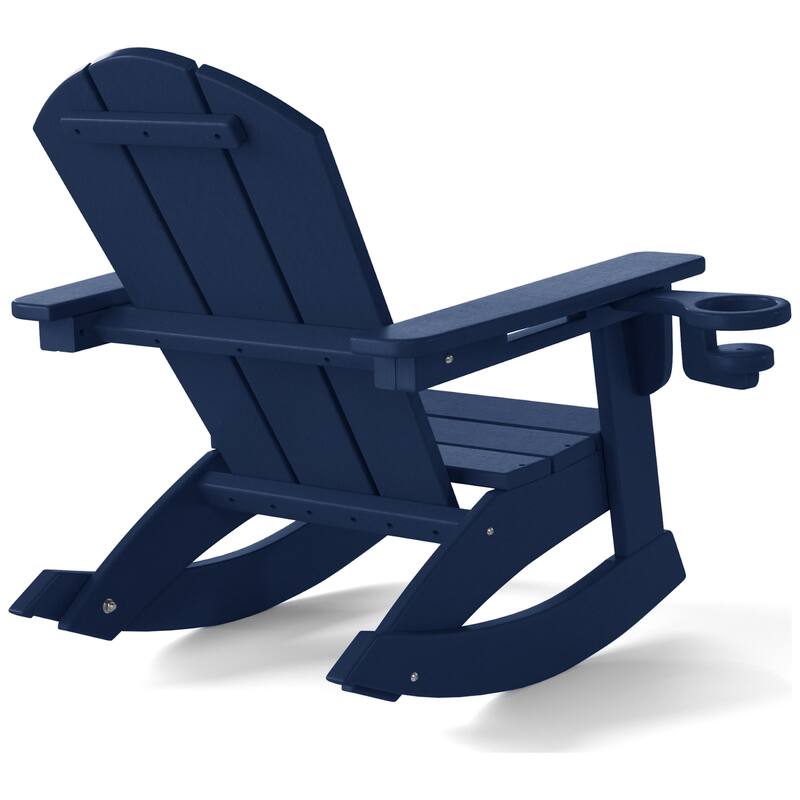 Laguna Kids Outdoor Poly Adirondack Rocking Chair with Cup Holder (Set of 2)