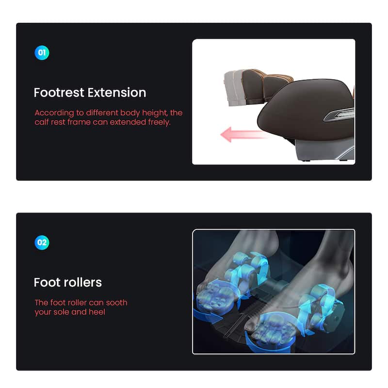 Clie Modern Faux Leather Zero Gravity LED Light Massage Chair with Bluetooth Speaker and USB Port by Furniture of America