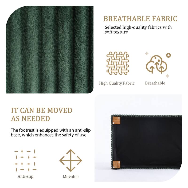 Modern Cotton Flannel Upholstery Oversized Ottoman