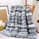 preview thumbnail 17 of 21, Home Soft Things Tip Dying Two Tone FauxFur Throw Thick Fuzzy Blanket