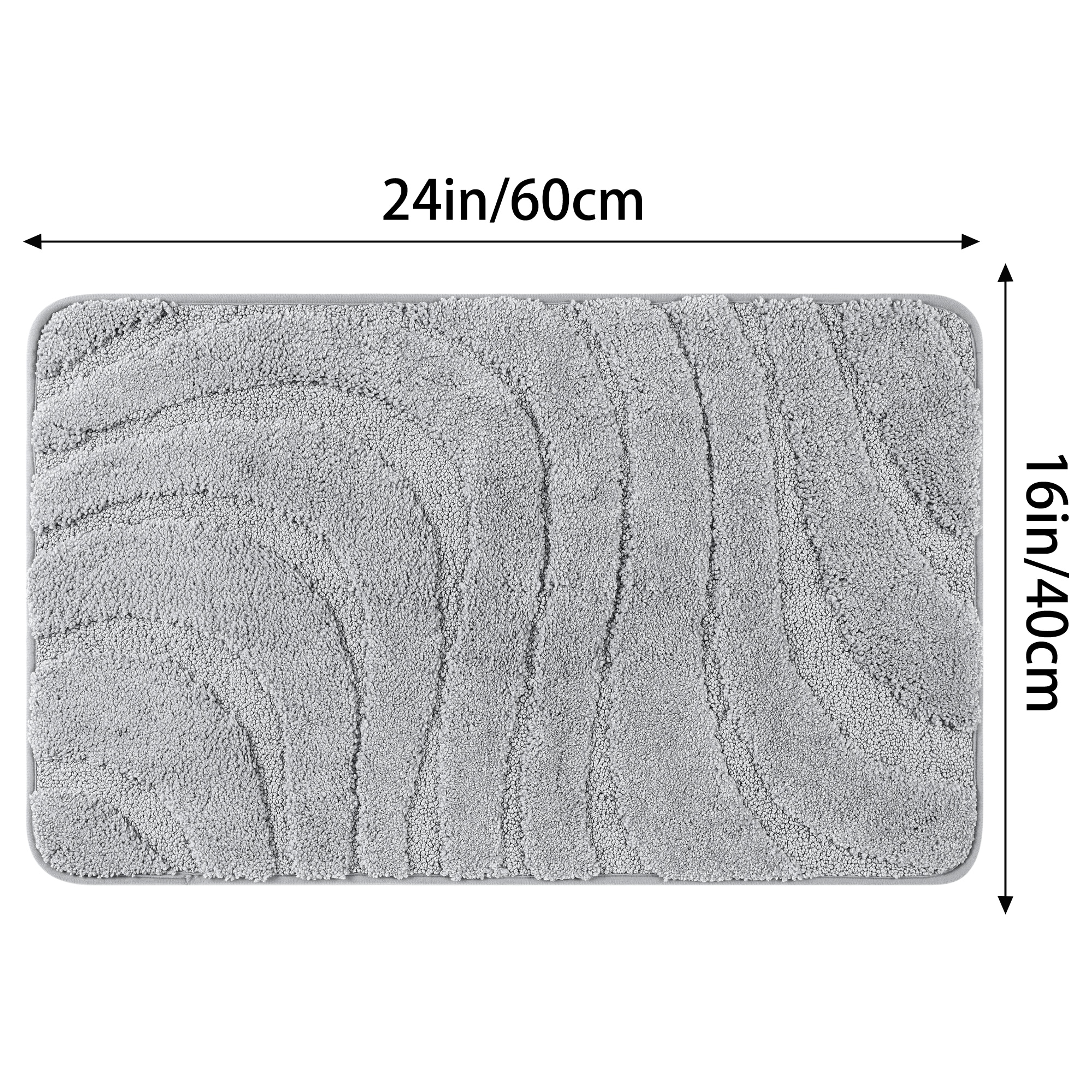 Non Slip Bath Mat, Geometry Bathroom Rug Absorbent Washable