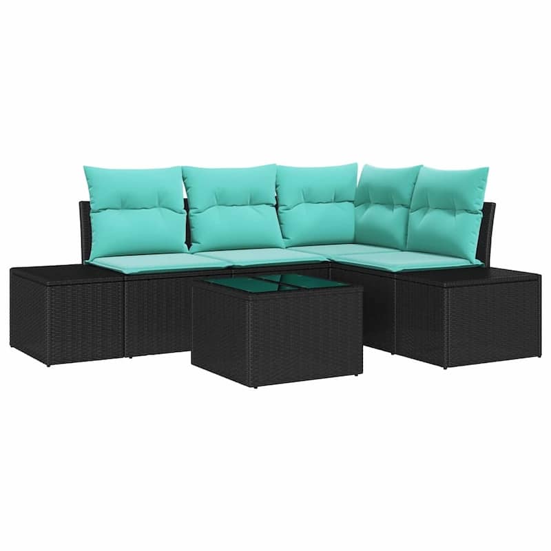 vidaXL 5 Piece Garden Sofa Set with Cushions - 82.3×60.6×27.2