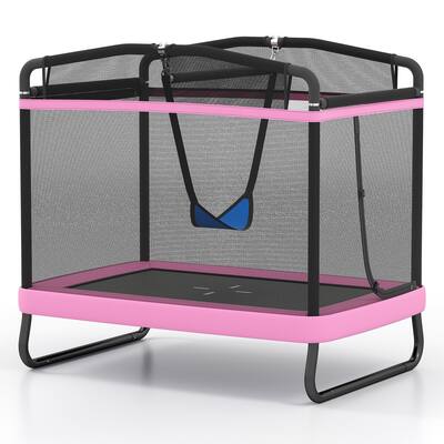 6 FT Kids Trampoline with Swing and Horizontal Bar and Padded Spring Cover for Indoor or Outdoor