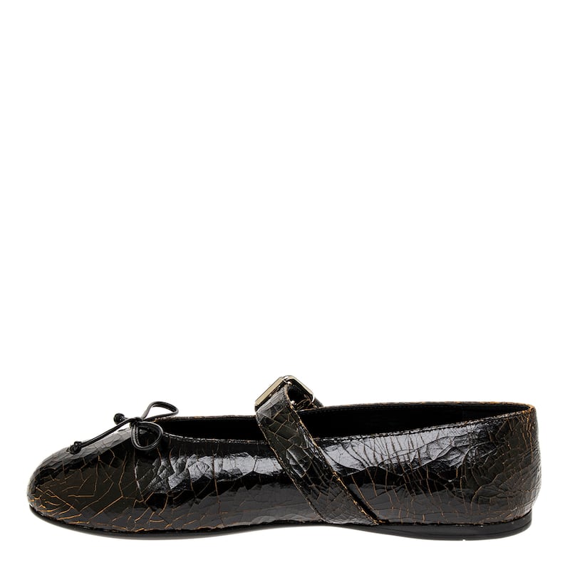 Miu Miu Crackle-Effect Ballerinas