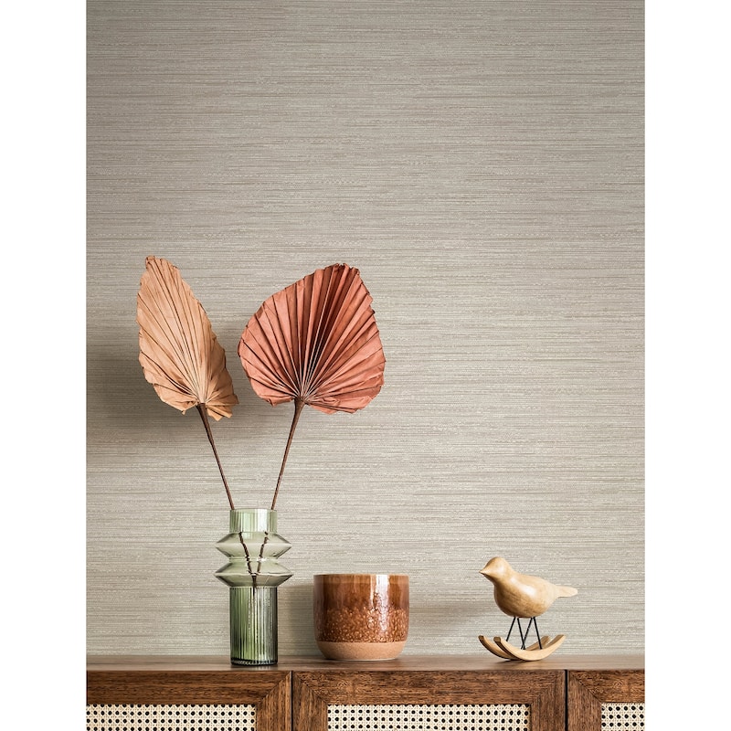 A-Street Prints Sheehan Neutral Faux Grasscloth Wallpaper