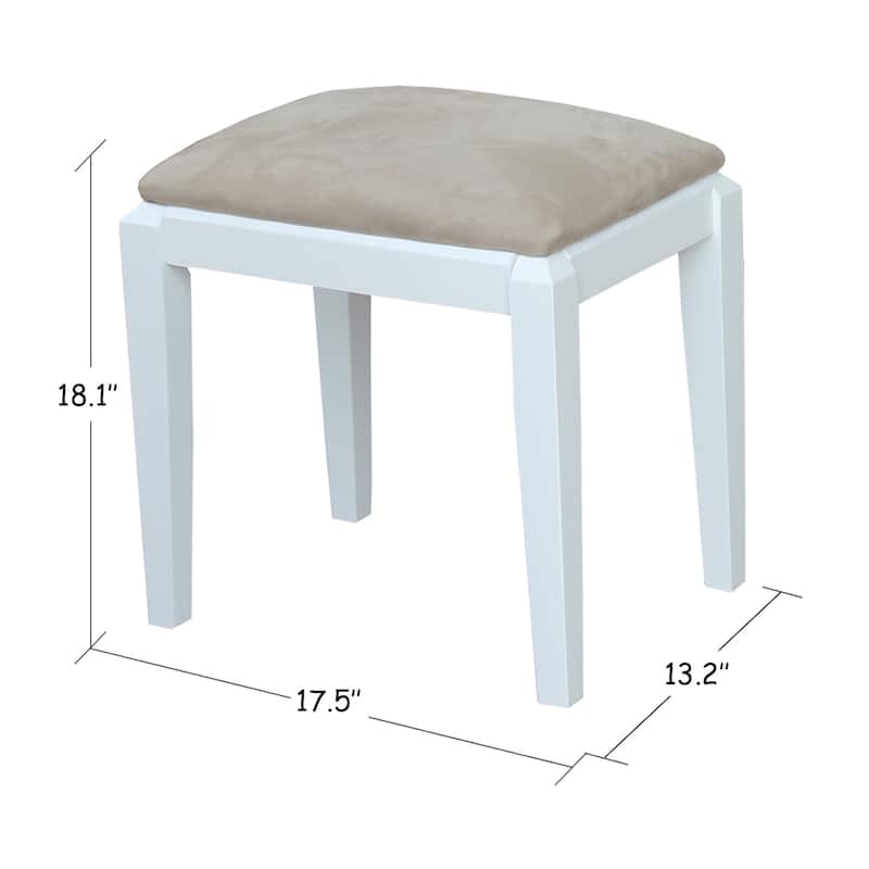 Solid Wood Upholstered Vanity Bench