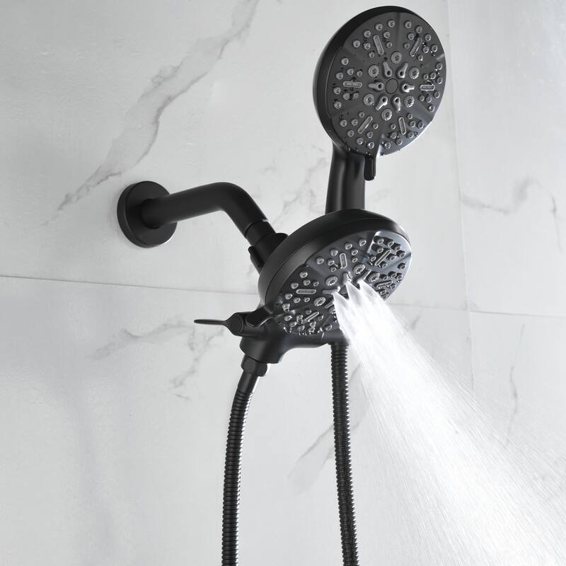 Pressure Balanced 7-Way Shower Head Combo, Hand Held Shower & Rain Shower Separately or Together with Rough-in Valve