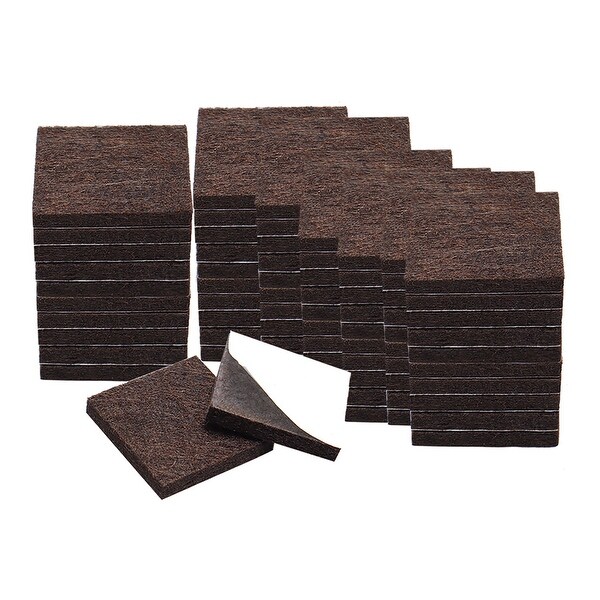 72pcs Furniture Pads Square 1 1/2" Self-stick Anti-scratch Felt Pads for Chair Table Feet Floor Protector Brown