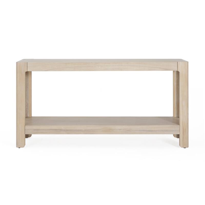 59''W Farmhouse Console Table,Elegant Minimalist Design with Premium Wood Veneer and Rounded Corners