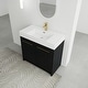 preview thumbnail 21 of 76, Plywood Freestanding Bathroom Vanity in Black Chestnut with Integrated Resin Sink
