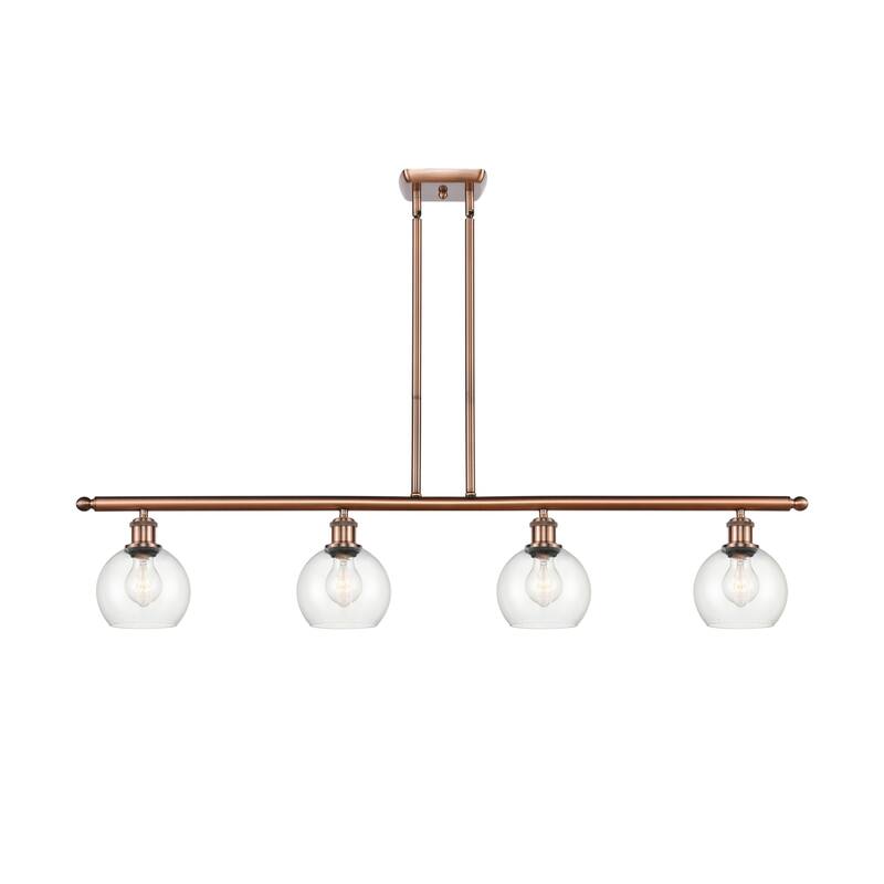Innovations Lighting 516-4I-9-48 Athens Linear Athens 4 Light 48" Wide - Antique Copper / Clear